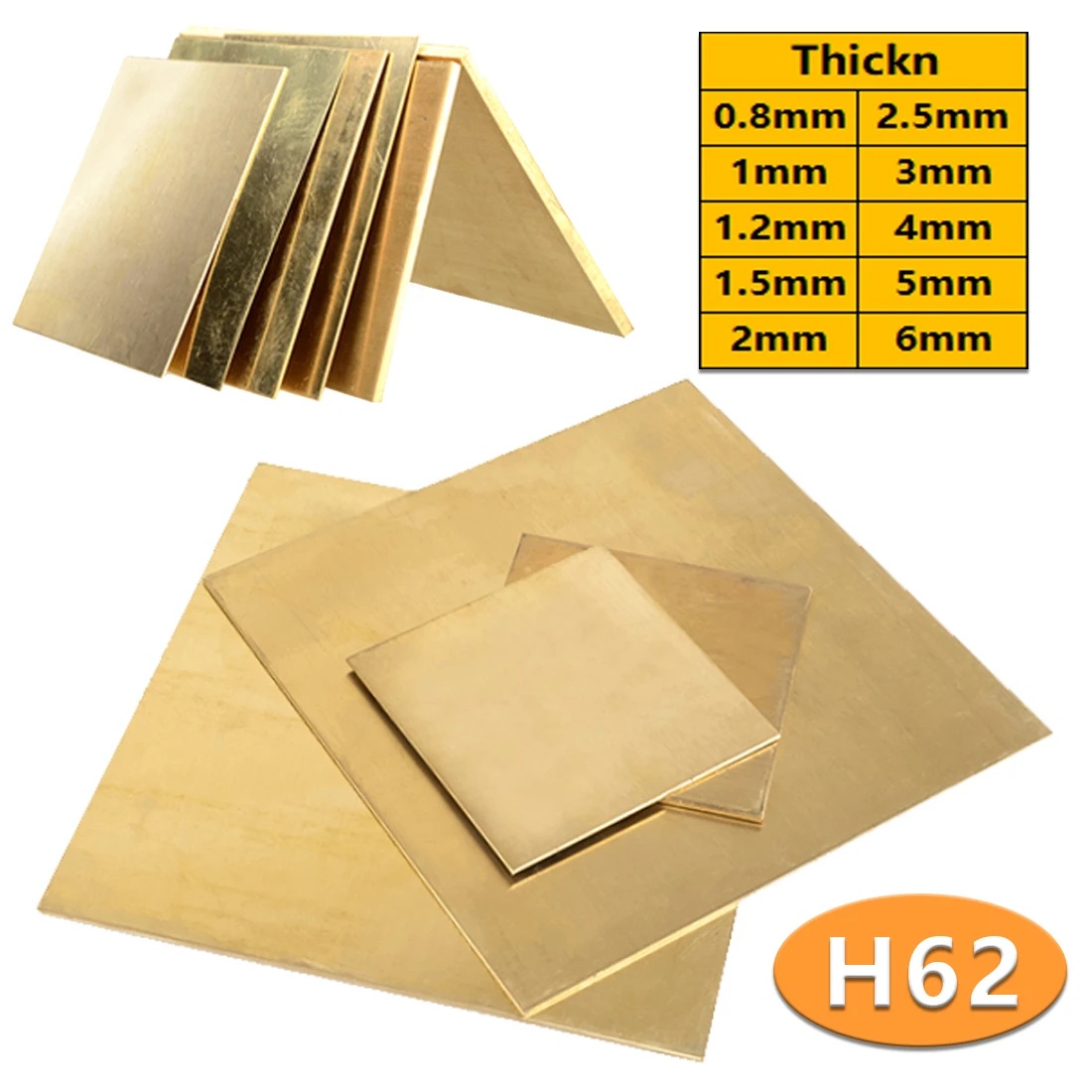 

1Pcs Brass Sheet Thickness 0.5mm~ 6mm Brass Plate Cutting CNC Frame Model Mould DIY Contruction Brass Pad