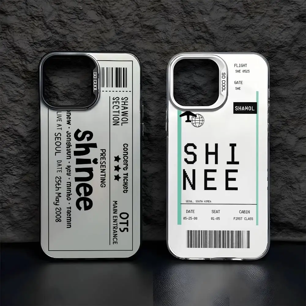 Kpop Band S-SHINees Telefoonhoesje voor IPhone 17 16 15 14 13 12 11 Pro Max Zwart Paars Mat Laser Metallic Aurora Funda
