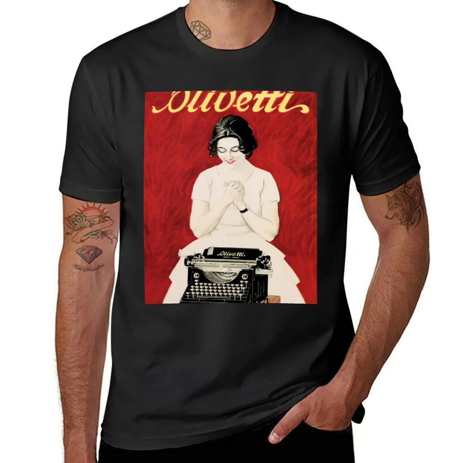 

OLIVETTI Typewriter Writing Machine by Artist Marcelo Dudovich Italian Advertisement Poster T-Shirt
