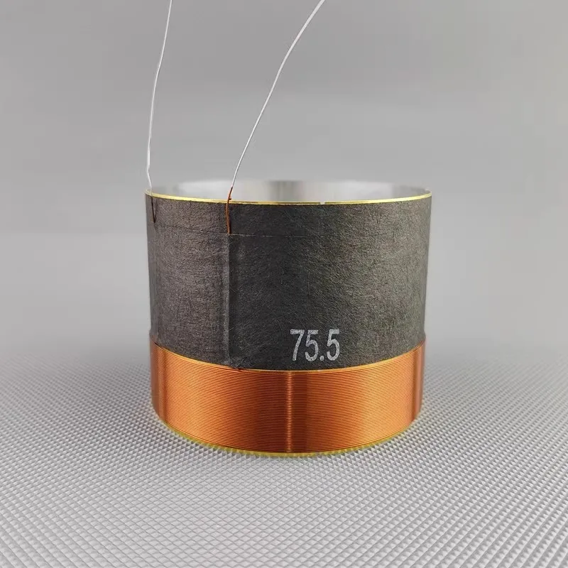 1PC GHXAMP 4ohm 75.5mm Speaker Voice Coil Bass Repair Parts 75.5-Core White Aluminum
