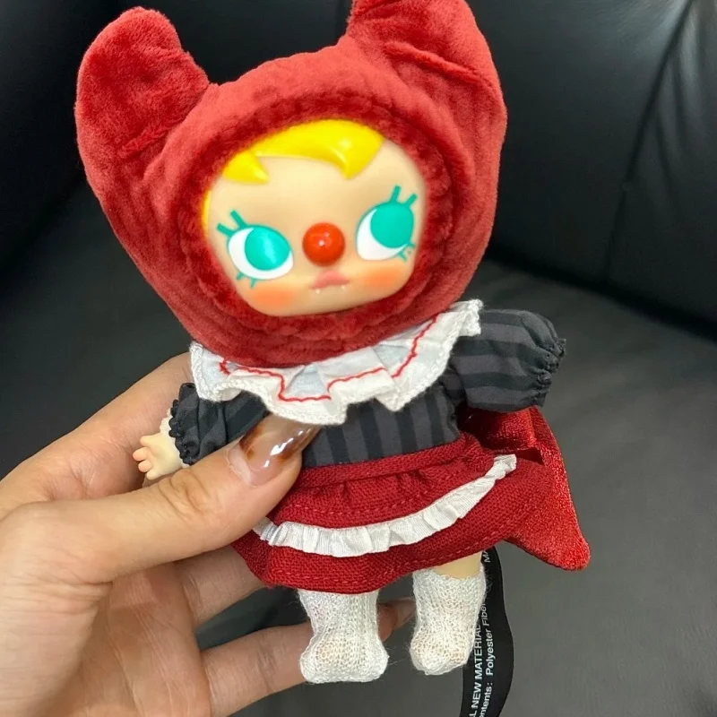 POPMART لماذا سلسلة جدية جدًا لطيف لهب مهرج عمل الشكل صندوق أعمى قلادة هدايا الهالوين Dimmo Labubu ألعاب قابلة للجمع