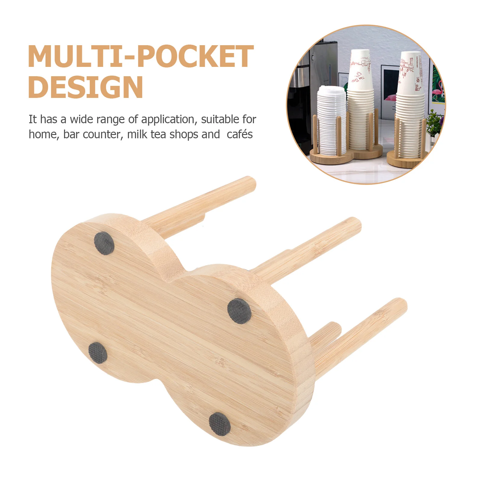 Wooden Cup Holder Environmentally Friendly Disposable Paper Cup Rack for Home Bar Counter Milk Tea Shops Cafés Easy Clean 4