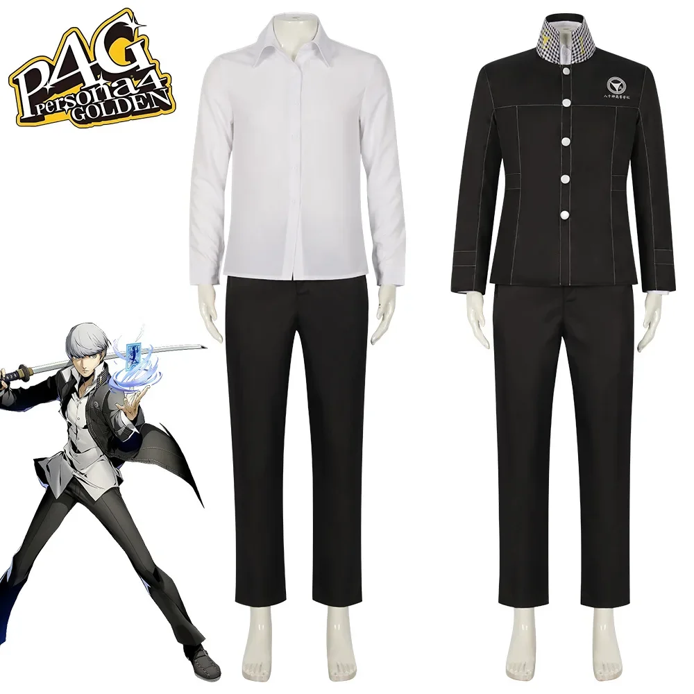 Anime Shin Megami Tensei Persona 4 Yasogami Yu Narukami Cosplay Costume Adult Men Boy School Uniform Men Suit Halloween Outfits