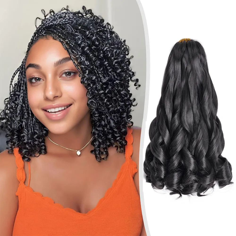 

Французские вьющиеся волосы для плетения, 14 дюймов, свободные волнистые, 1 упаковка, надувные плетения волос, синтетические французские завитки, вязанные крючком волосы