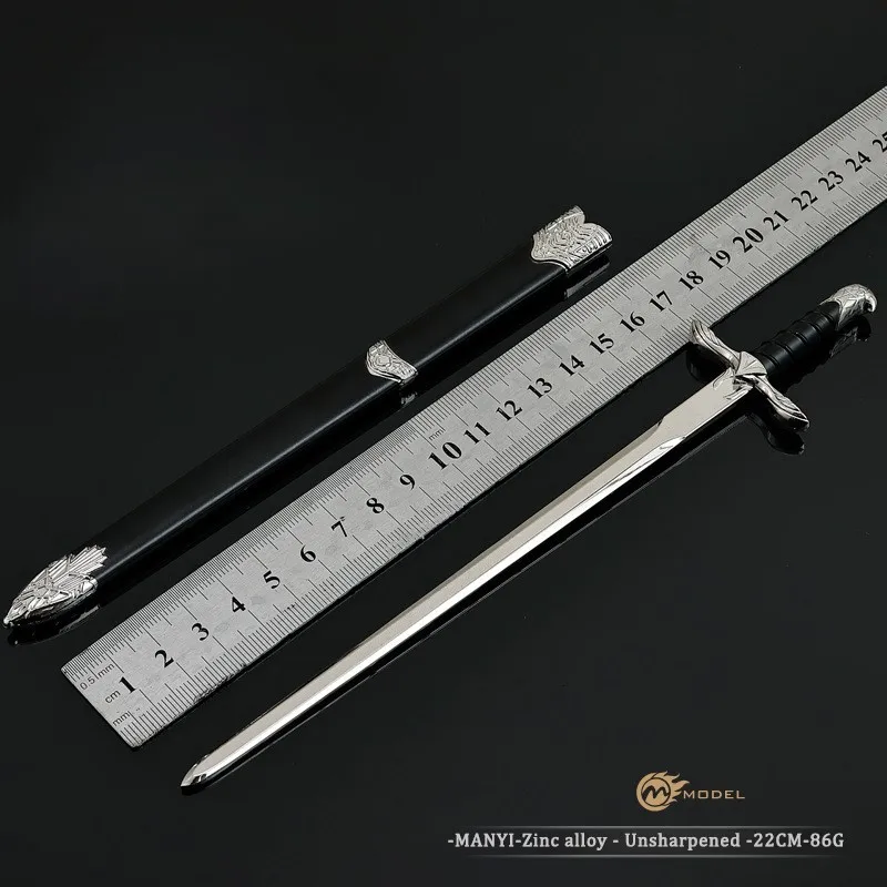 22cm Sword of Altair Mask Keychain AC Game Peripherals Creed 1:6 Doll Equipment Spear Model Keychain Toys Sword