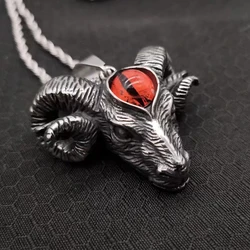 Fashionable and Creative Gothic Devil Eye Sheep Head Necklace Men's Personalized Trendy Retro Punk Jewelry Accessories for Women
