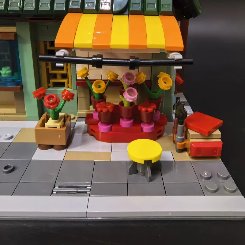 Juego de edificios para casa, tienda de restaurante chino, arquitectura de tienda de ciudad, edificios modulares, Kit de modelo de ensamblaje, regalo de Navidad, 2028 Uds.