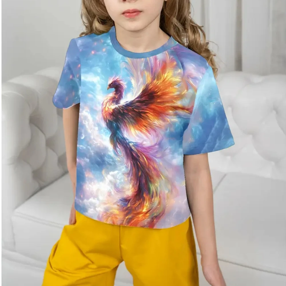 

Clothes for Girls Kawaii Girl Cute Critters 3D Print Graphic T Shirts Summer Outdoor Comforts Sporting Style Children's T-Shirt