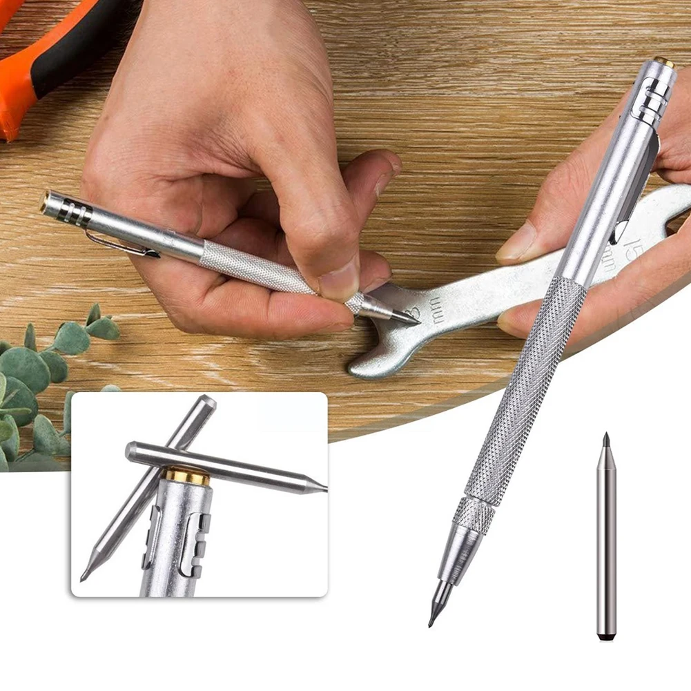 Tungsten Carbide Tip Scriber Engraving Pen Marking Tip For Glass Ceramic Metal Wood Carving Scribing Hand Tool 14cm Silver