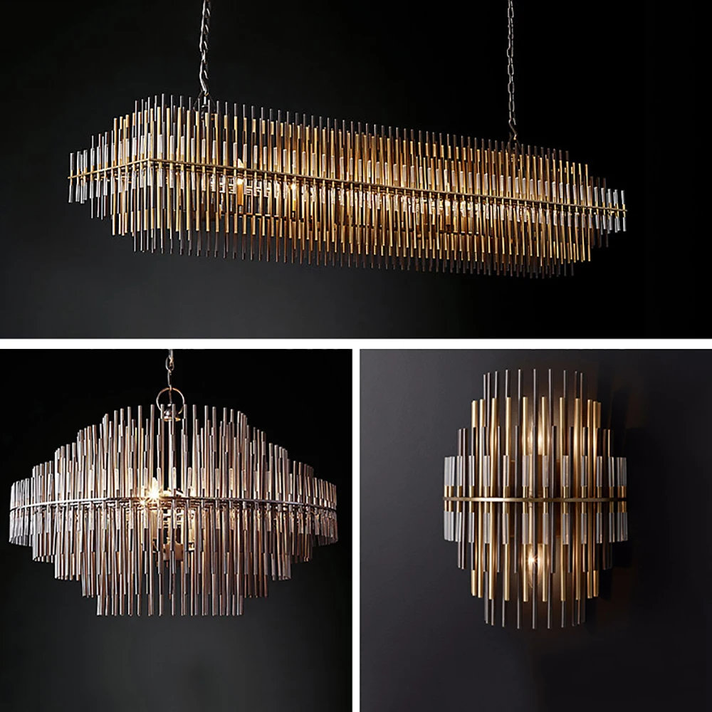 Postmodern Industrial Style Glass Bar Ceiling Pendant Light Big Home Decoration Living Room Foyer Bronze Hanglamp Lustres