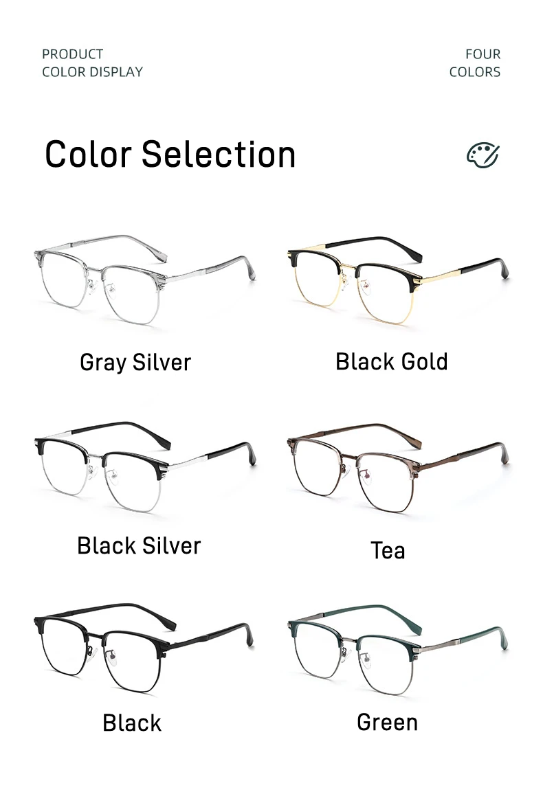 80523 Hochwertige Retro-Lesebrille mit großem Rahmen für Herren, Computer-Anti-Blaulicht-Brille, professionell anpassbare Presbyopie-Brille – Detail 6