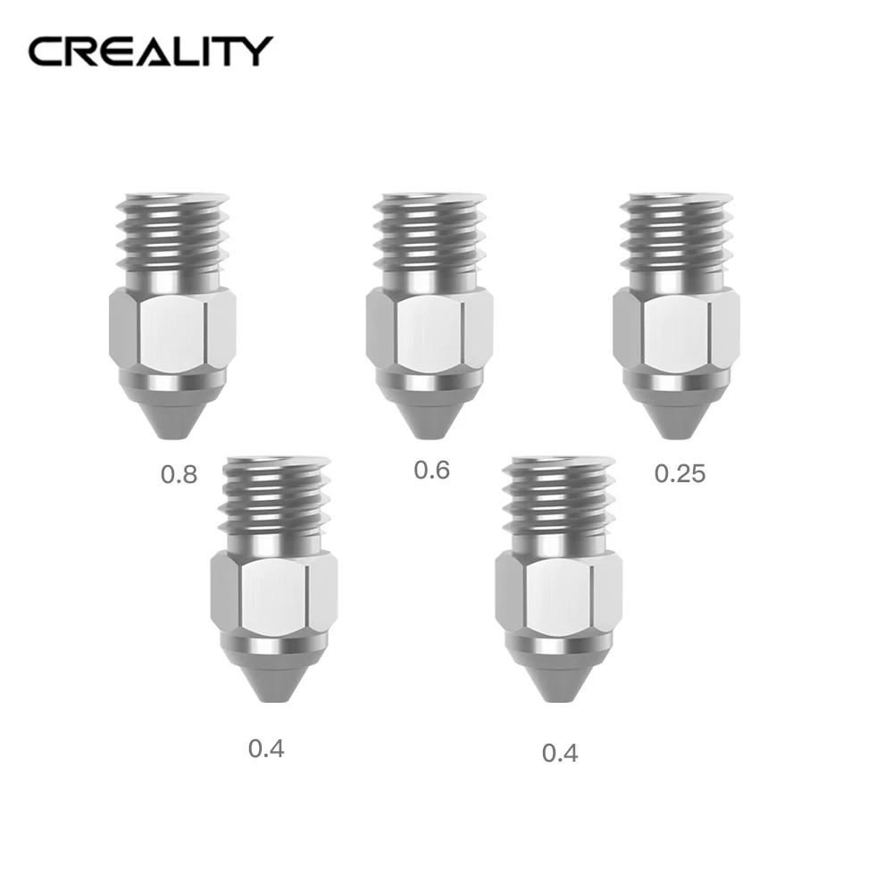 

5Pcs/Set Creality 3D Printer Part MK-HF Nozzle Kit Copper Alloy Nozzle MK-ST 0.25/0.4/0.6/0.8mm For Sprite Extruder Ender3S1 Pro