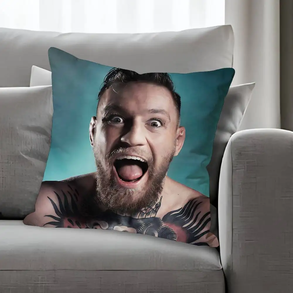 C-Conor M-McGregor Anime Celebrity Merchandise All-Match Printed Pillow Case Sofa Car Office Room Decoration Protector