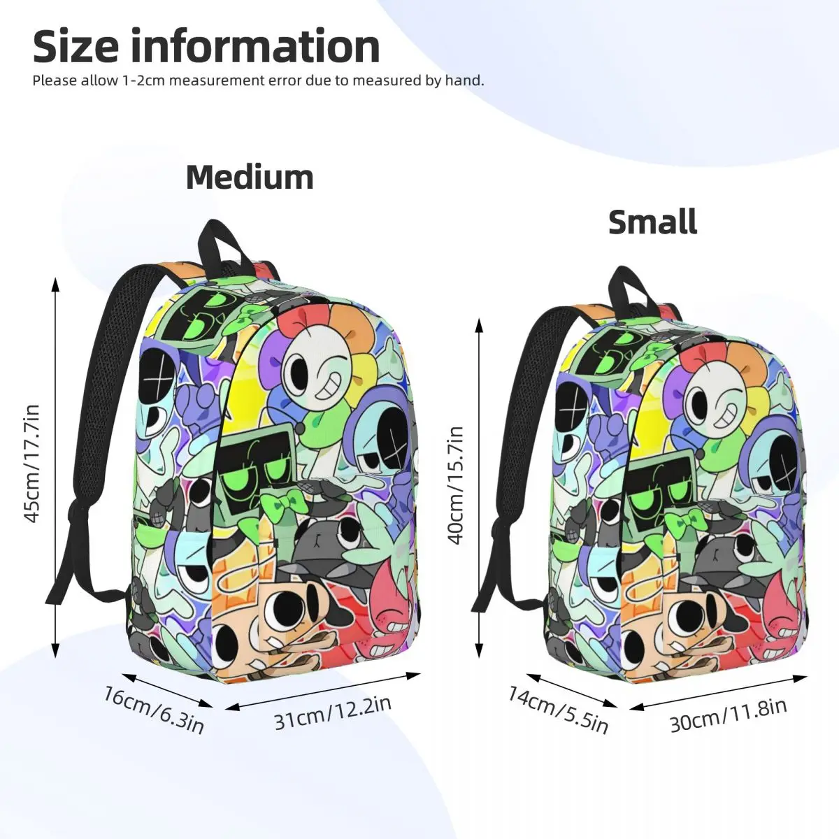 Dandys World Backpack for Men Women Fashion Student Business Daypack Cartoon College Canvas Bags Gift