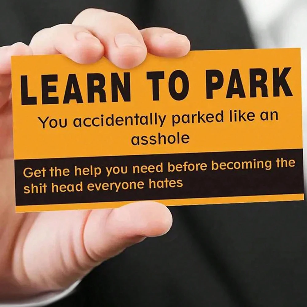 

50Pcs Bad Parking Business Cards Learn To Park Cards Funny Parking Violation Tickets