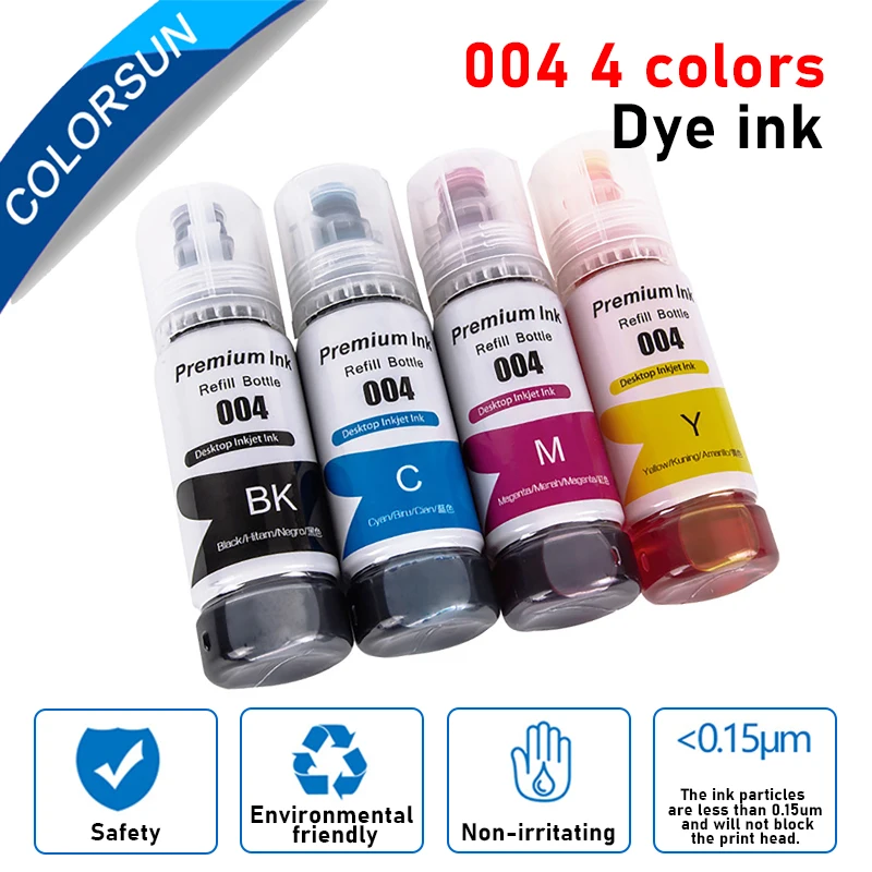 Набор чернил Colorsun для заправки Epson L3106 L3108 L3109 L3115 L3116 L3117 L3118 L3119 L3151 L3153 L3156 L3158 L3161