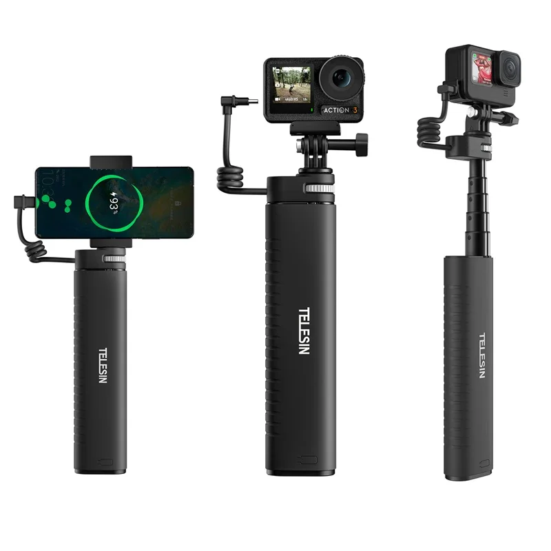 

FF-F65 Charging Selfie Stick 10000mah Power Bank Universal For Gopro Insta360 DJI Action Sports Camera For Smart Phone