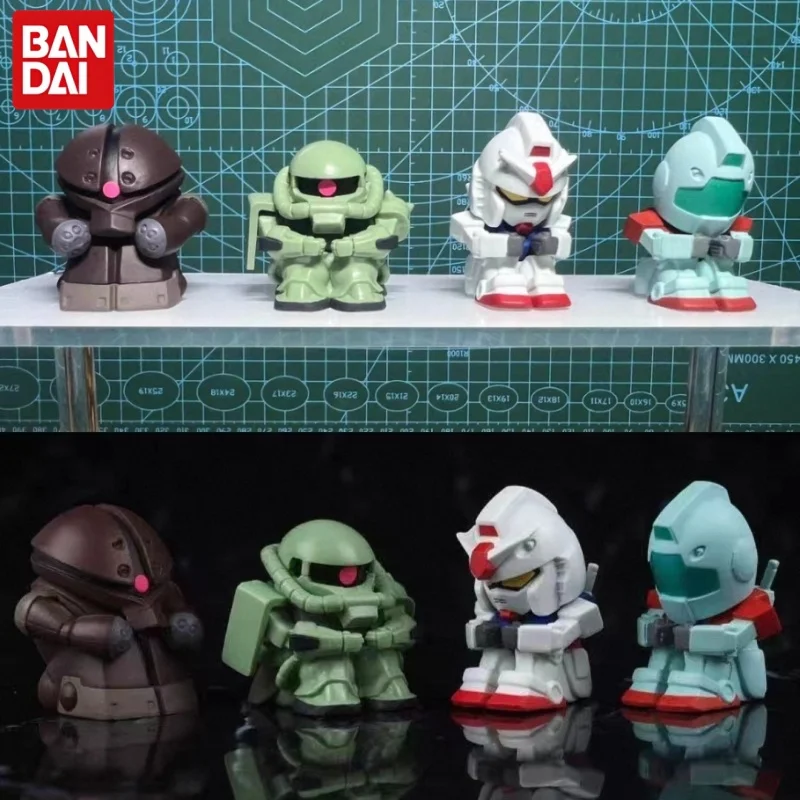 Bandai Mobile Suit Gundam Q Version Sitting Figure Gashapon Machiboke Series Original Zaku Jim Acguy Collectible Ornament