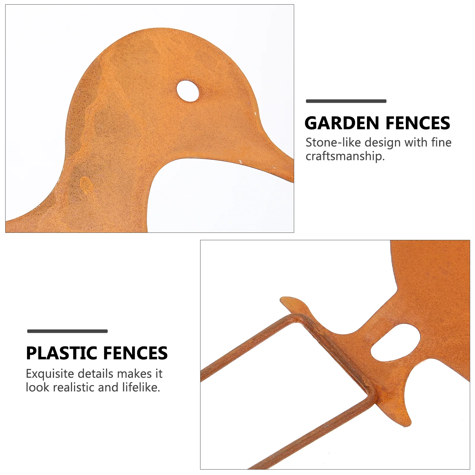 

1 set 1 Set Of Metal Hollow Out Duck Decor Garden Stake Yard Ornament For Outdoor Courtyard Lawn Decoration Animal Insert