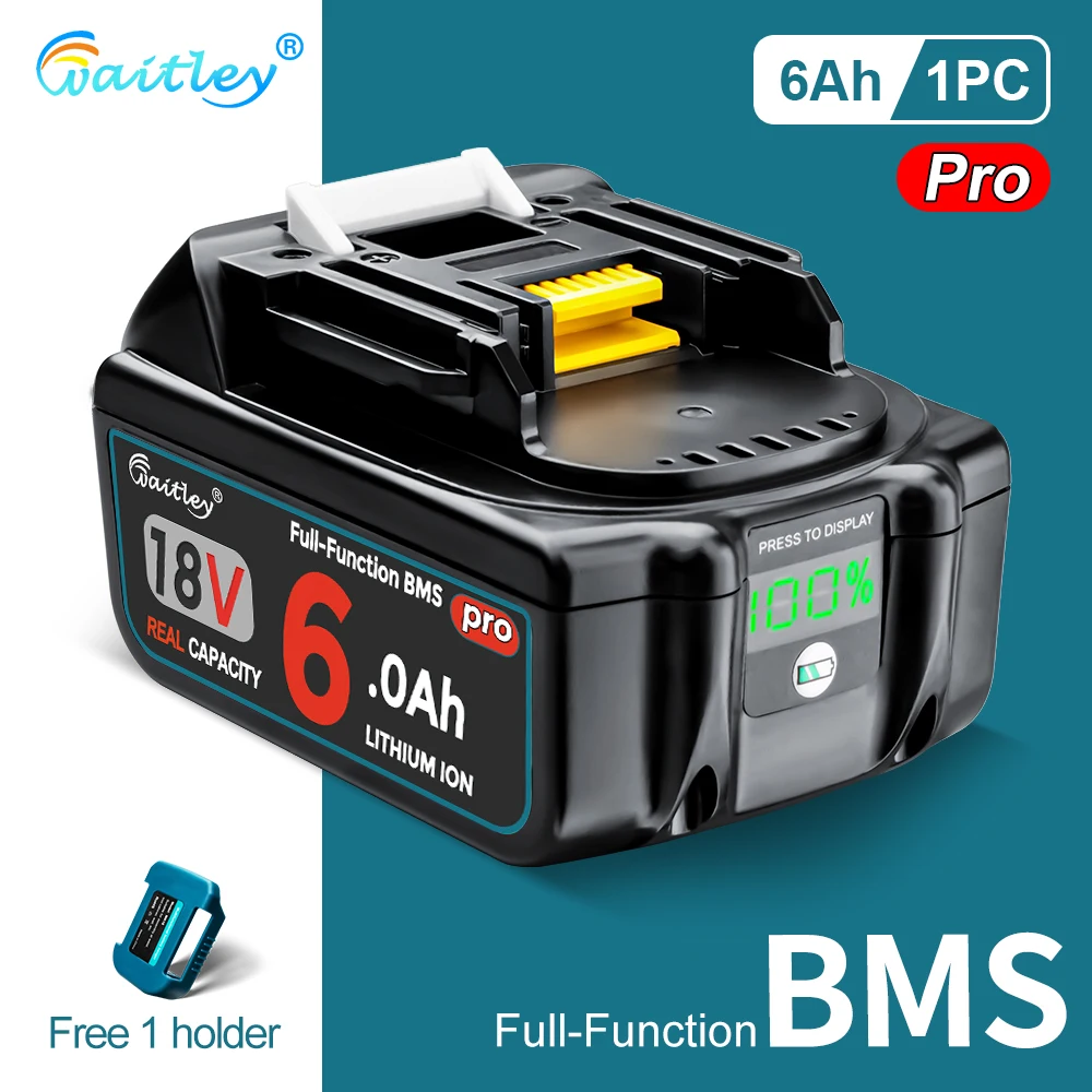 Waitley Battery Pro voor Makita 18V elektrisch gereedschap BL1860 Oplaadbare batterijen met Samsung-cellen / vervangende accessoires