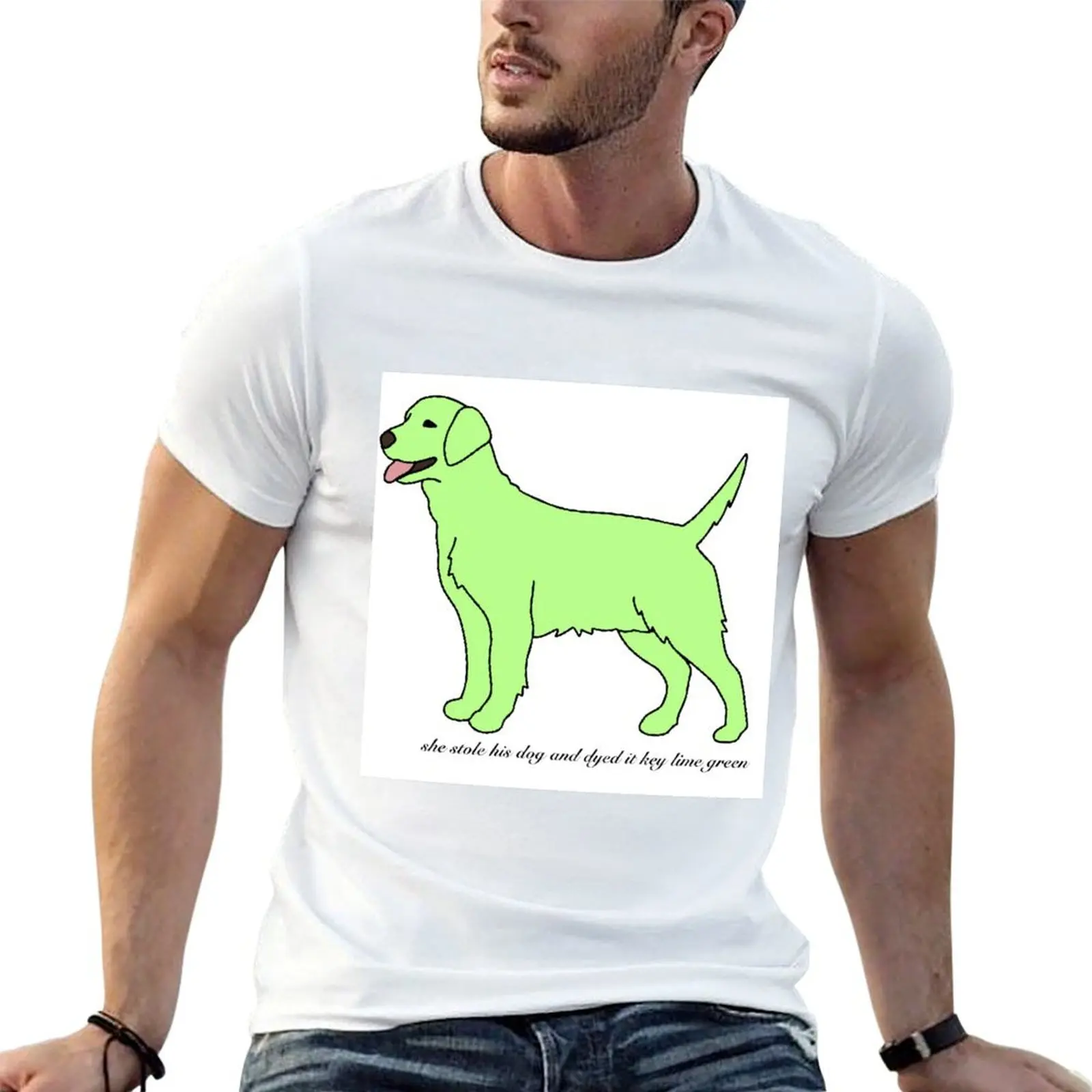 Perro hombre t algodón Lime Key camisas 100% camiseta ajustada para camiseta verde