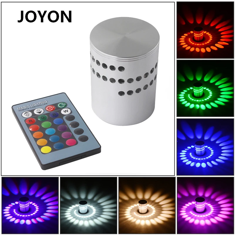 

LED Spiral Hole Wall Light Multiple Colors With RGB Remote Control Suitable For Hall KTV Bar Home Decoration Art Wall Lamp