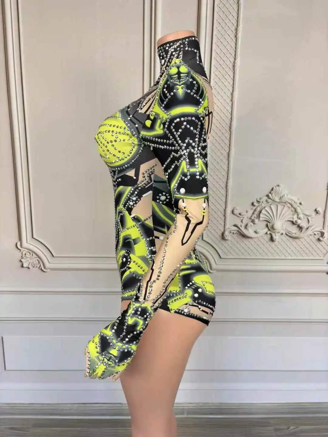 Seksowne błyszczące body sceniczne klub nocny bar DJ damy gogo tancerka grupa kombinezon strój do tańca na rurze cosplay Halloween stroje sceniczne