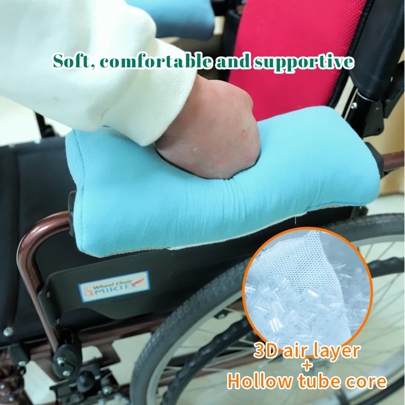 Wheelchair Armrest Cover Antibacterial Pure Cotton a Pair of Pads for Office and Transport Chair Comfort Padding Pressure Relief