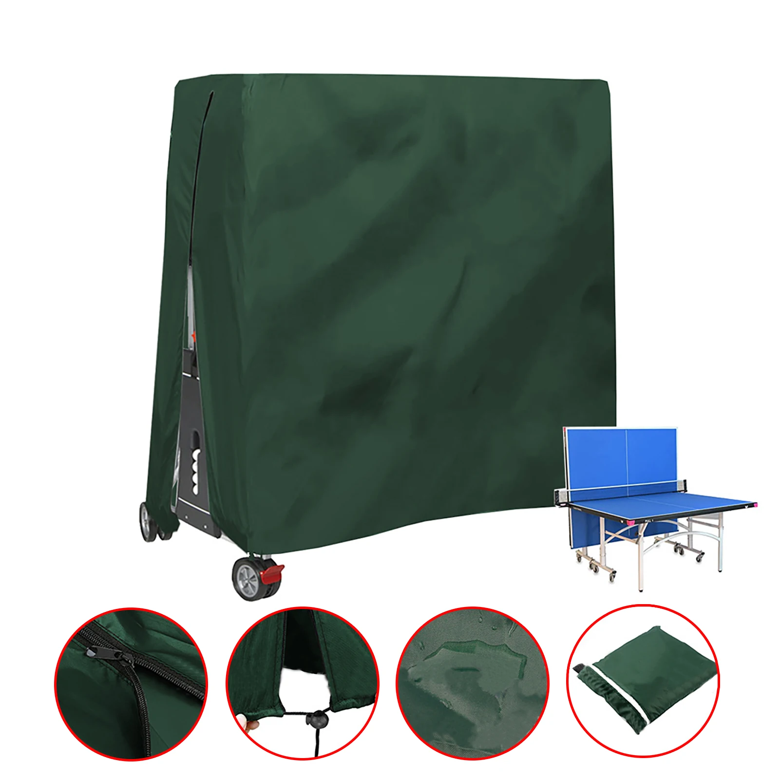 

Pings Pong Table Cover Windproof Dust-proof Storage Cover Protection Table Tennis Sheet Furniture Case For Indoor Outdoor