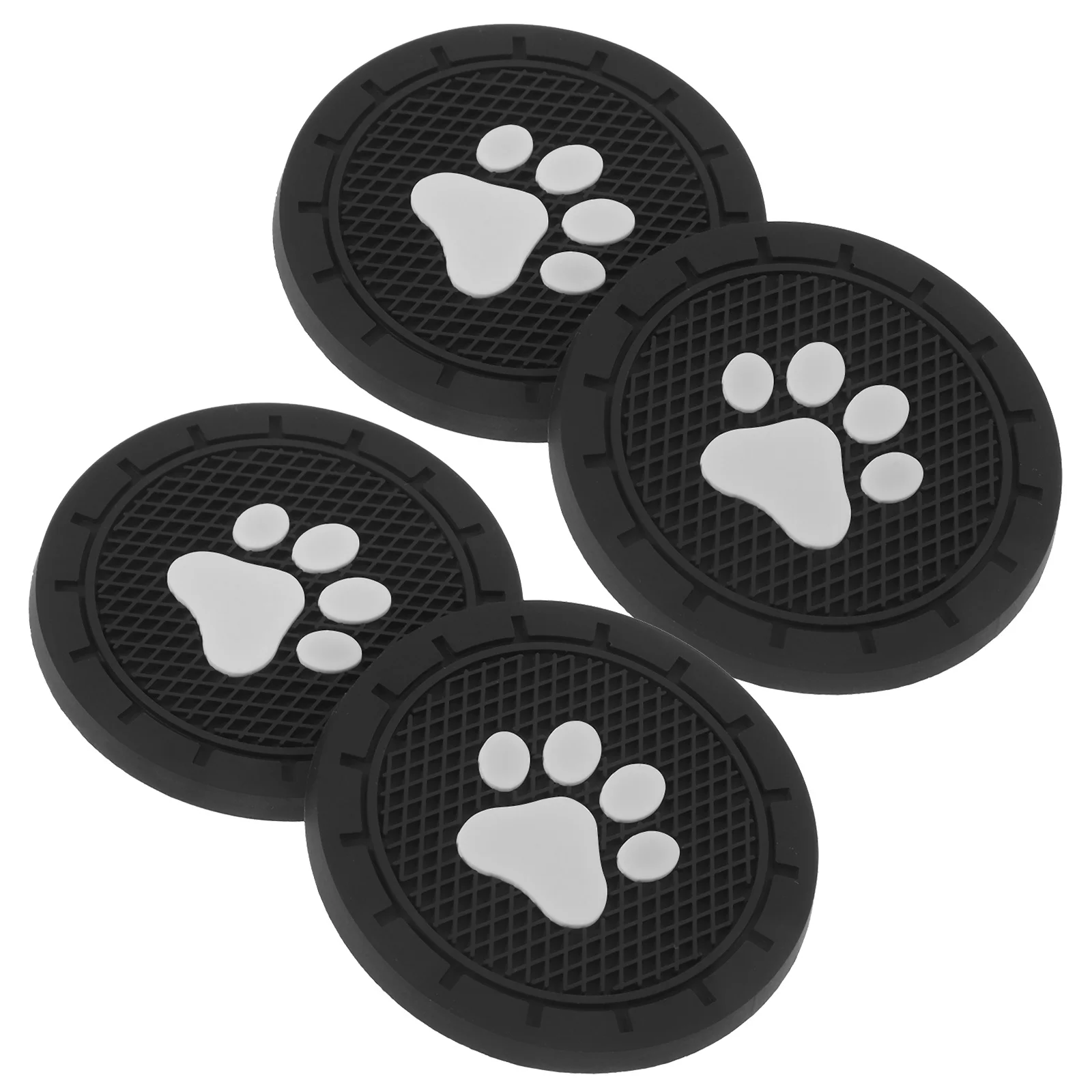 

4Pcs Car Cup Holder Coasters Anti-Skid Round Coasters for Drinks Texture Good Using Experience Van Cup Holder