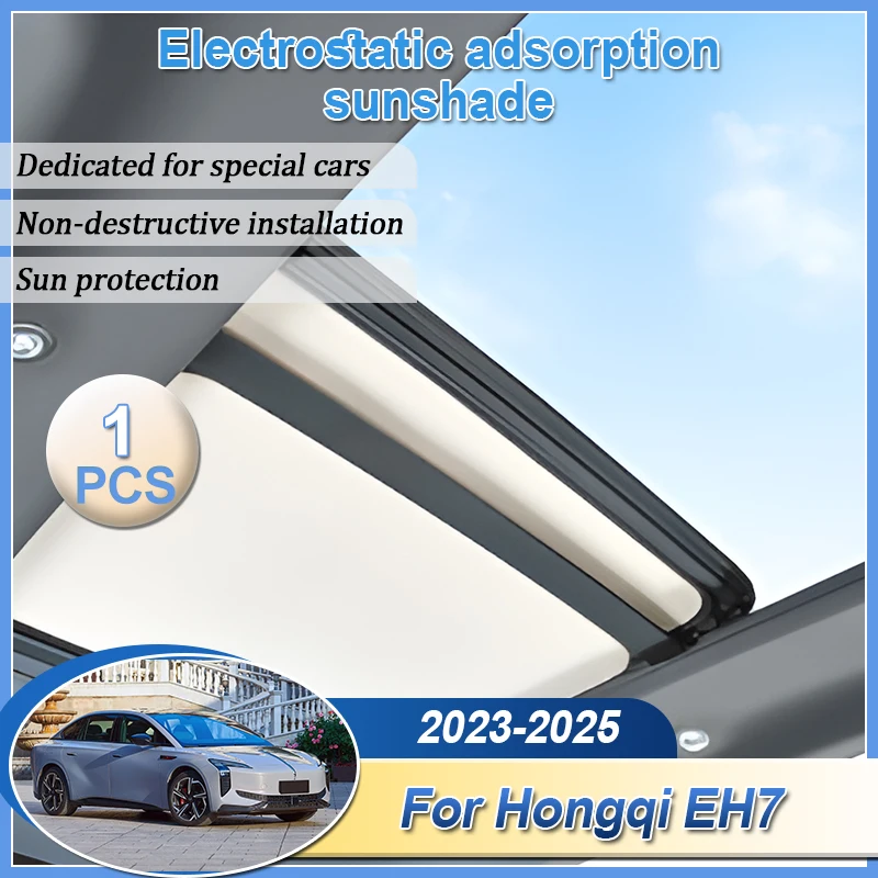 

Солнцезащитный козырек на крыше для Hongqi EH7 2023 2024 2025, автомобильная изоляция, электростатическая адсорбция, теплоизоляция в крыше, аксессуары для жалюзи