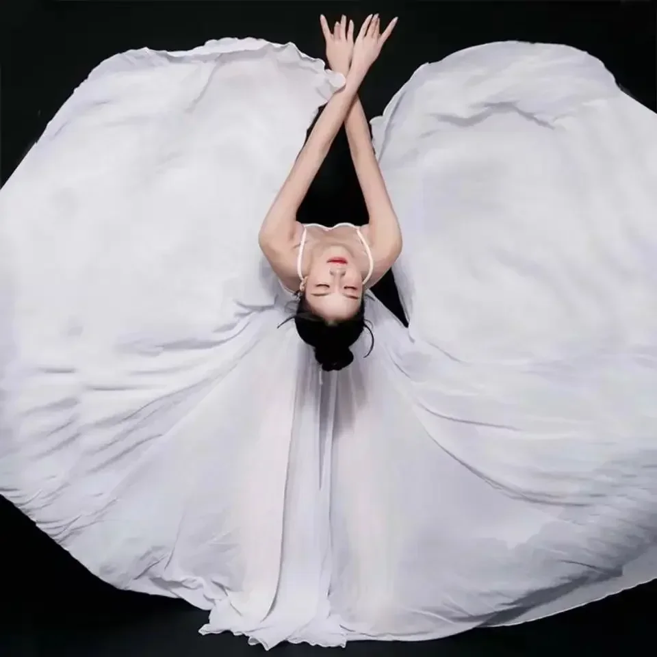 Klasyczne stroje do tańca damskie elegancka spódnica duża spódnica z szerokim zamachem taniec nowoczesny taniec orientalny Hsinchiang spódnica do ćwiczeń długa spódnica z gazy