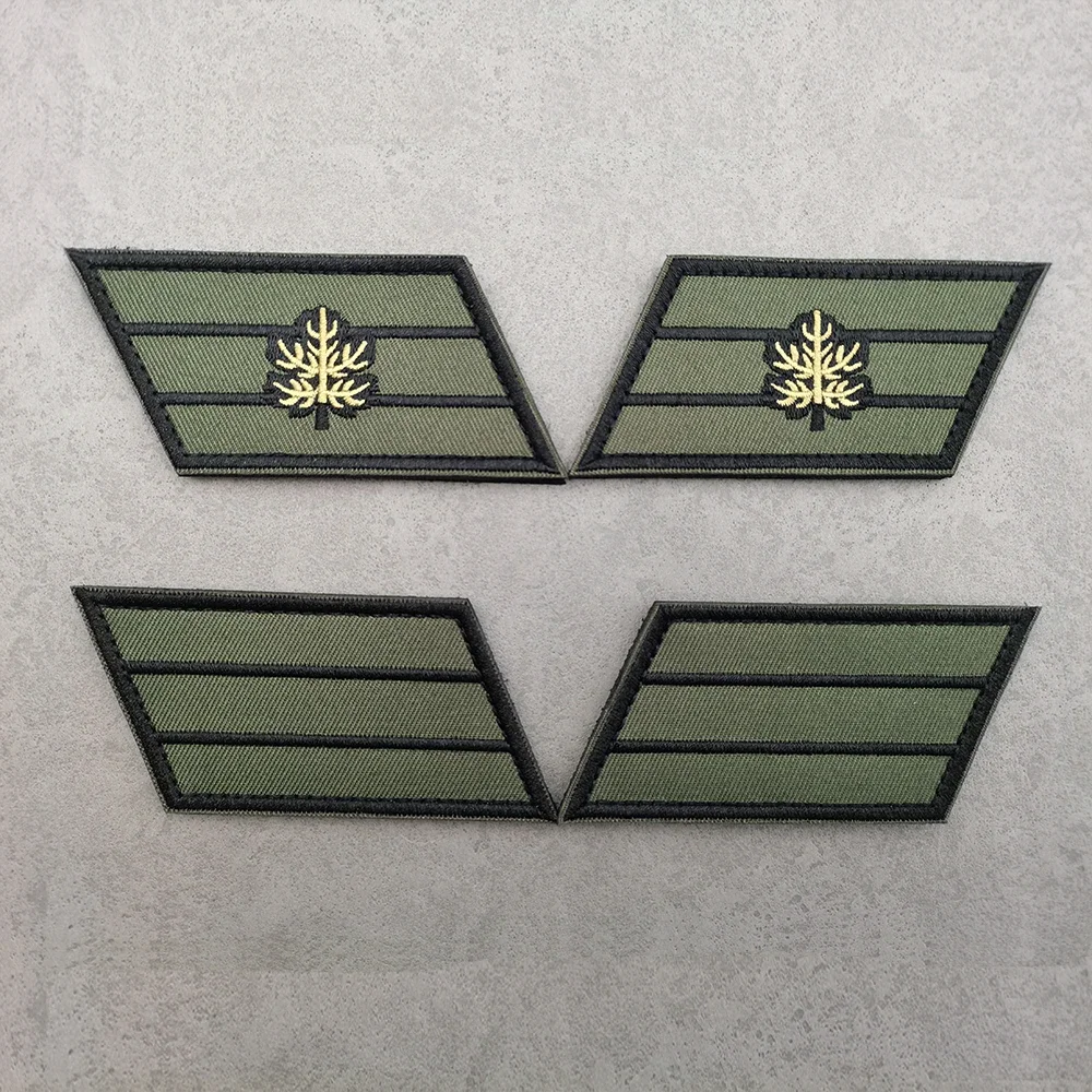 2 PCS/SET Israel Embroidery Rank Military Patch Shoulder Style Applique Green IDF Rank Patch Sew-on Bag Hat Badge Applique