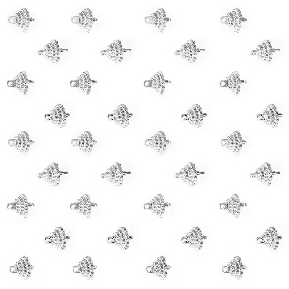 

100Pcs DIY Christmas Ball Ornament Caps Round Xmas Plastic Tops for Crafts Easy Installation Festive Decor Decorative Ornament