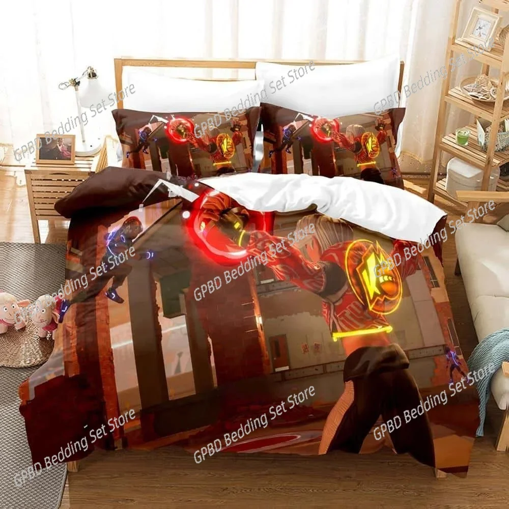 anime Game Knockout City 3D Bedding Set Duvet Cover Pillowcases Single Twin Full Queen King Size Home Decor Quilt Boys Gift