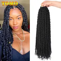 TOMO 12 18 24 pulgadas Passion Twist Hair Pre-trenzado Passion Twists Trenzas de ganchillo Extensiones de cabello trenzado sintético pre-bucle