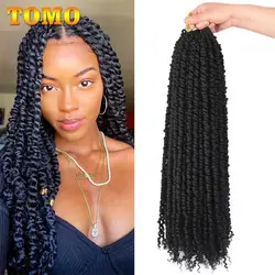 TOMO 12 18 24 cale Passion Twist włosy wstępnie skręcone Passion Twists szydełkowe warkocze wstępnie zapętlone warkocze syntetyczne doczepy do włosów
