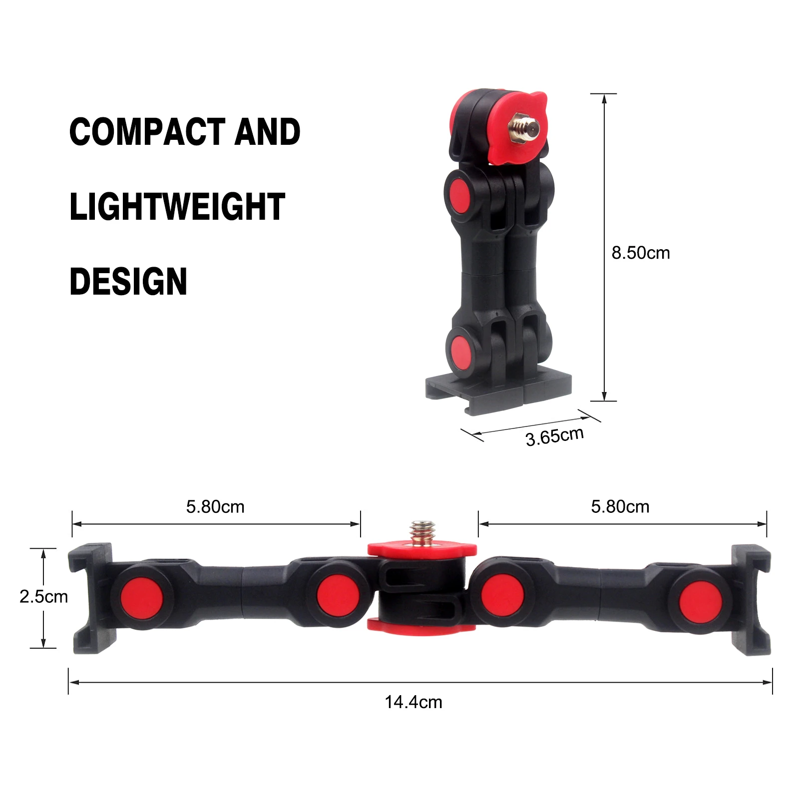 回転式コールドシューマウントアダプター,電話クリップ付きデュアルコールドシューズ延長バーブラケット,カメラ用LEDライトマイク