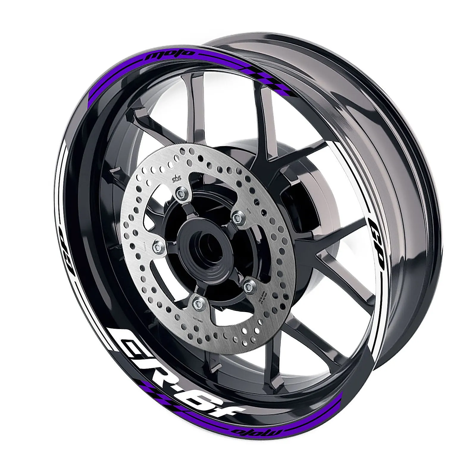 Glossy Purple 17 inch GP01 Wheel Rim Decals Stripe Sticker For ER6F 09-16