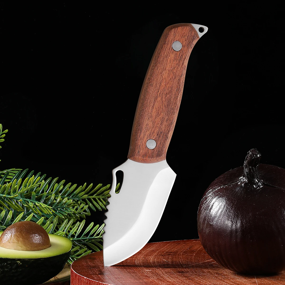 4-inch sheathed boning knife with wooden handle, a convenient and versatile knife