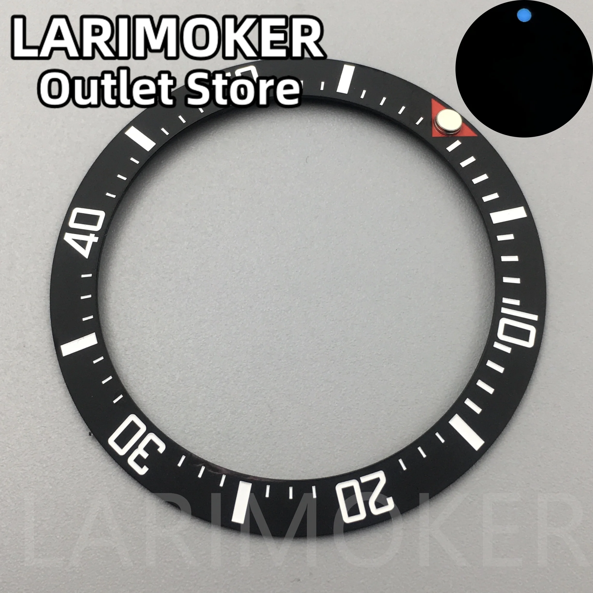 Larimoker-セラミック時計ベゼル,時計部品,アクセサリー,緑,黒,青,直径40mm x 32mm