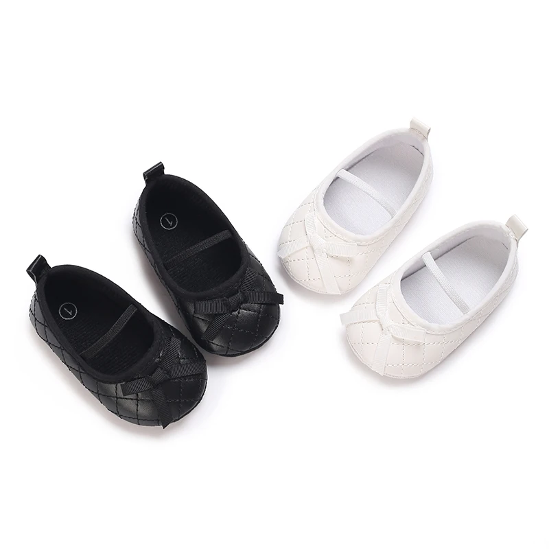 Trendy Cute Bowknot Mary Jane Shoes For Baby Girls Lightweight Soft Flat Walking Shoes For Party Wedding, Spring And Summer