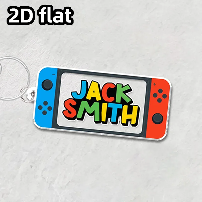 Personalized Gamer Backpack Nameplate Keychain
