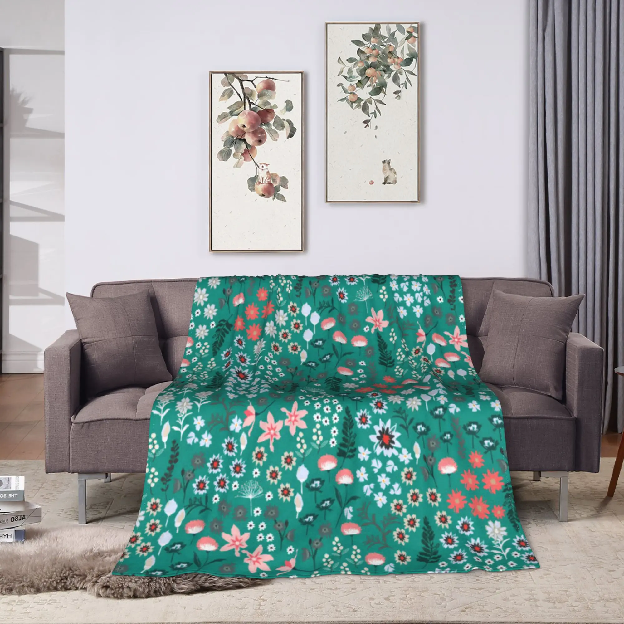 Coloful liberty Wild flowers Floral Blanket  Super Soft Plush Throw Blanket For Child Couch Chair Flannel Bedspread Bed Cover
