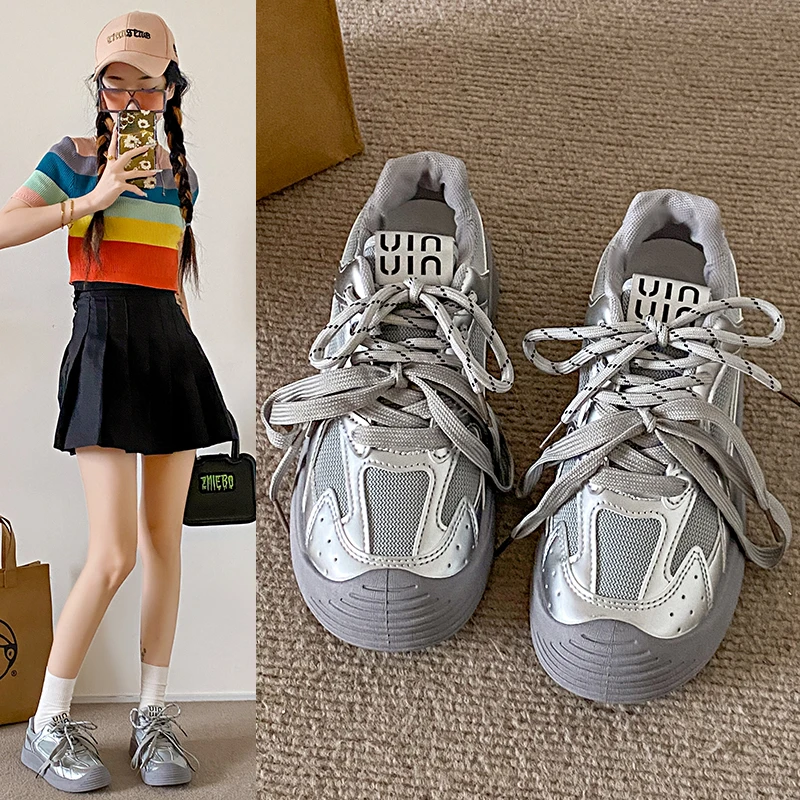 

2024 New Trendy Couple Style Walking Shoe Student White Board Sneakers Running Hiking Shoes Platform
