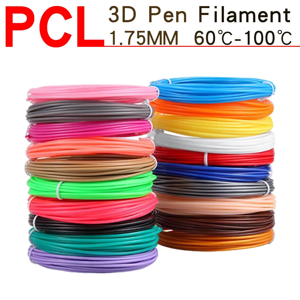 PCL Filament Low Temperature 3D Painting Printing Pen 1.75MM Filament DIY Creative Toys Girls Boys Christmas Birthday Gift 200M