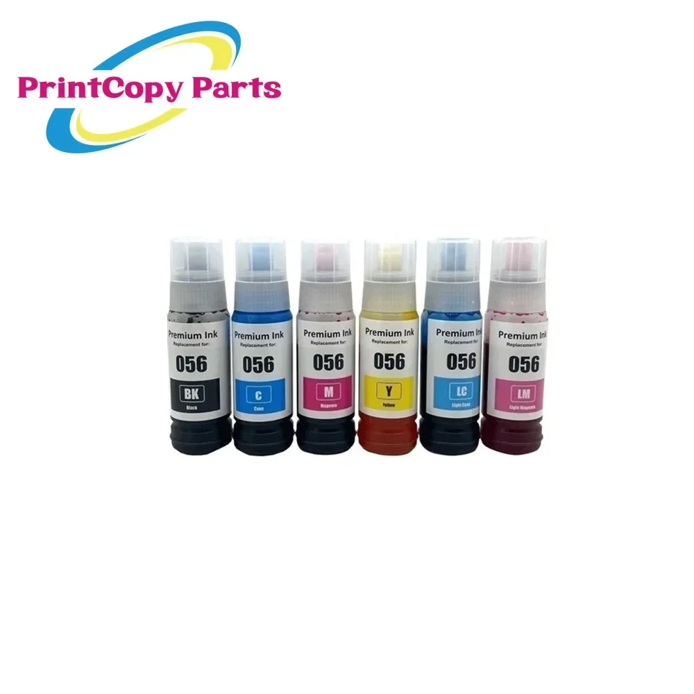 1 ชุด 6 สี 056 หมึกเติมสีน้ําขวดเติมหมึกอิงค์เจ็ทจํานวนมากสําหรับ Epson L8058 L18058 L8050 L18050 70 ml/ขวด