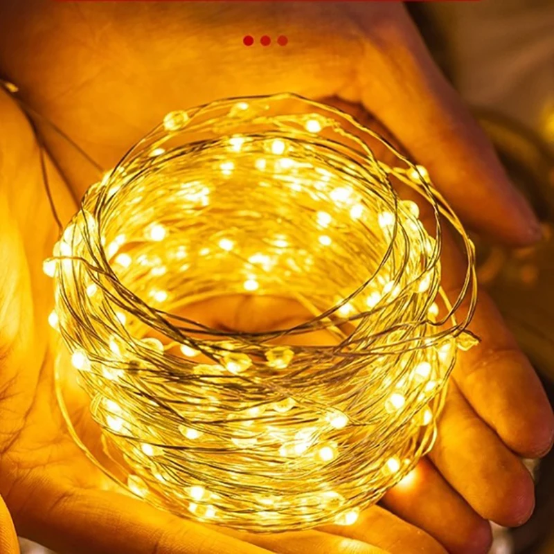 Battery Copper Wire String Light 5M/10M warm Lights Fairy garlands Wedding Christmas Holiday Party Decor lamps New Year