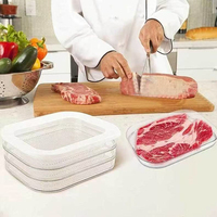 Meat Container for Fridge Bacon Lunch Meat Container for Refrigerator Meal Prep Containers Stackable Food Storage Boxes with Lid