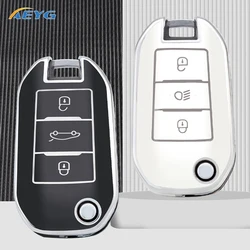 TPU Car Flip Key Case Cover Shell For Peugeot C6 508 C5 C3 208 308 408 508 2008 3008 For Citroen C4 CACTUS C4L Berlingo 2021